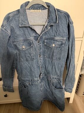 Abercrombie & Fitch Light Blue Denim Coverall Jacket